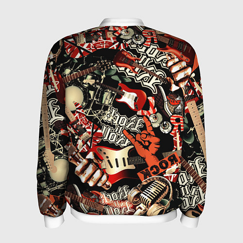 Мужской бомбер Рок патерн / 3D-Белый – фото 2