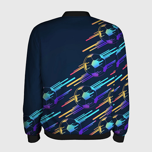 Мужской бомбер Lazio градиентные мячи / 3D-Черный – фото 2