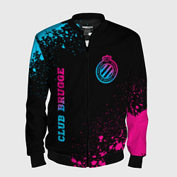 Мужской бомбер Club Brugge - neon gradient вертикально
