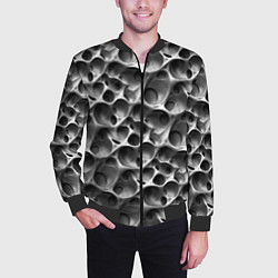 Бомбер мужской Металл - текстура, цвет: 3D-черный — фото 2