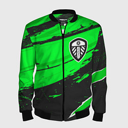 Бомбер мужской Leeds United sport green, цвет: 3D-черный