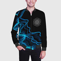 Бомбер мужской Coldplay sound wave, цвет: 3D-черный — фото 2
