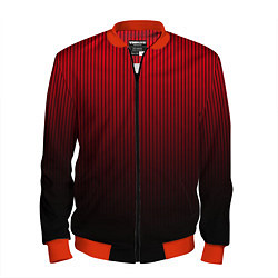 Бомбер мужской Красно-чёрный градиент в полоску, цвет: 3D-красный