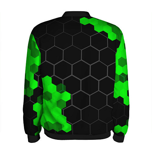 Мужской бомбер Geely green sport hexagon / 3D-Черный – фото 2
