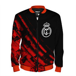 Бомбер мужской Real Madrid sport grunge, цвет: 3D-красный