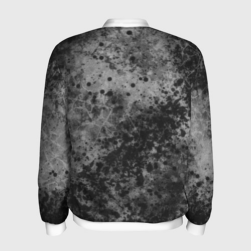 Мужской бомбер Абстракция - серый пунш / 3D-Белый – фото 2