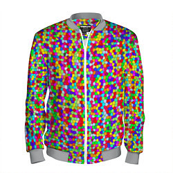 Бомбер мужской Разноцветная мелкая мозаика, цвет: 3D-меланж