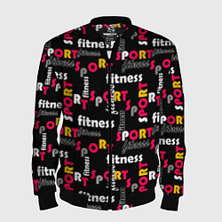 Мужской бомбер Спортивный узор желтый красный черный