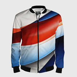 Бомбер мужской Абстрактный минимализм плавные волнистые линии, цвет: 3D-черный