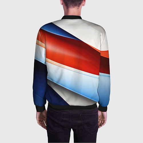 Мужской бомбер Абстрактный минимализм плавные волнистые линии / 3D-Черный – фото 4