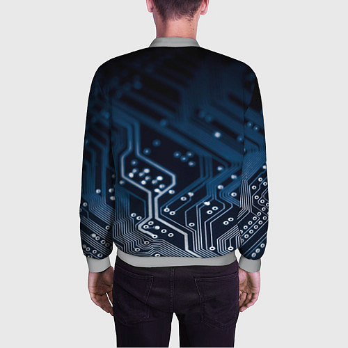 Мужской бомбер Дорожки платы / 3D-Меланж – фото 4