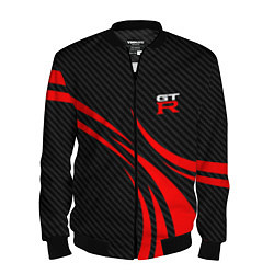 Бомбер мужской GTR Nissan - Carbon and red, цвет: 3D-черный