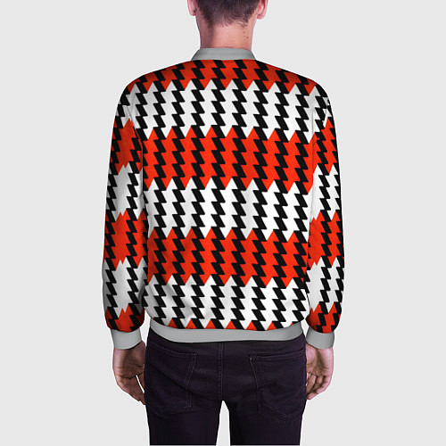 Мужской бомбер Вертикальные красно-белые полосы / 3D-Меланж – фото 4