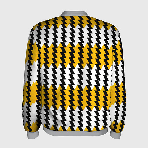 Мужской бомбер Вертикальные жёлто-белые полосы / 3D-Меланж – фото 2