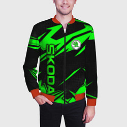 Бомбер мужской Skoda - green uniform, цвет: 3D-красный — фото 2