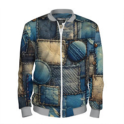 Бомбер мужской Denim patchwork - ai art, цвет: 3D-меланж