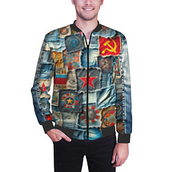 Бомбер мужской Ретро пэчворк СССР, цвет: 3D-черный — фото 2