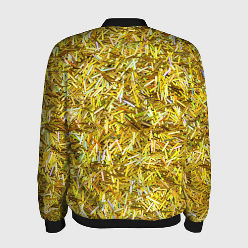 Мужской бомбер Золотые ленточки / 3D-Черный – фото 2