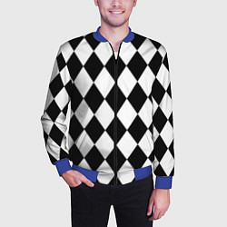 Бомбер мужской Арлекин черно-белый, цвет: 3D-синий — фото 2