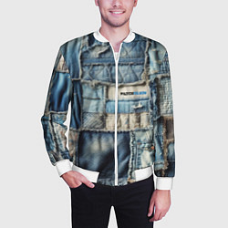 Бомбер мужской Patchwork denim - vogue, цвет: 3D-белый — фото 2