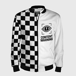 Мужской бомбер Content Warning шашечки