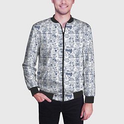 Бомбер мужской Человечки и животные скетч, цвет: 3D-черный — фото 2