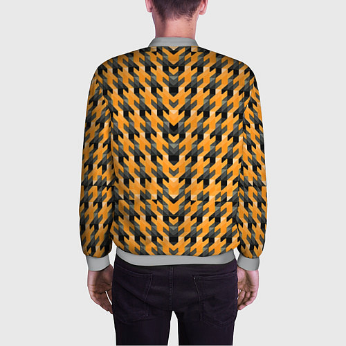 Мужской бомбер Чёрно-жёлтый паттерн / 3D-Меланж – фото 4