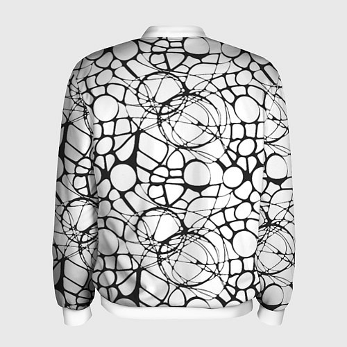 Мужской бомбер Абстрактный нейрографический узор / 3D-Белый – фото 2