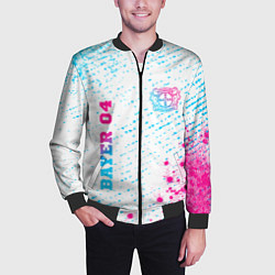 Бомбер мужской Bayer 04 neon gradient style вертикально, цвет: 3D-черный — фото 2