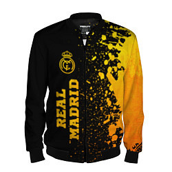 Бомбер мужской Real Madrid - gold gradient по-вертикали, цвет: 3D-черный