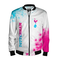 Мужской бомбер Tottenham neon gradient style вертикально