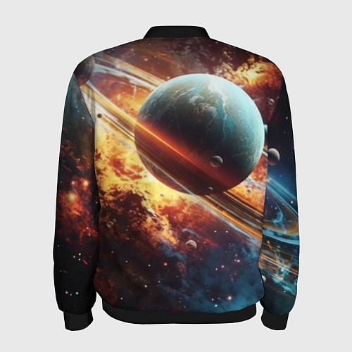 Мужской бомбер Большая планета / 3D-Черный – фото 2
