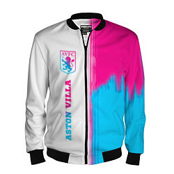 Мужской бомбер Aston Villa neon gradient style по-вертикали