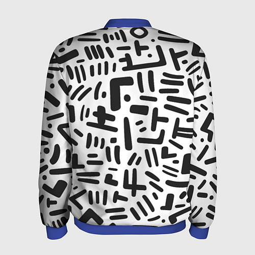 Мужской бомбер Паттерн линиями / 3D-Синий – фото 2