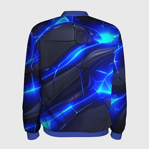 Мужской бомбер Яркое синее свечение и плиты / 3D-Синий – фото 2