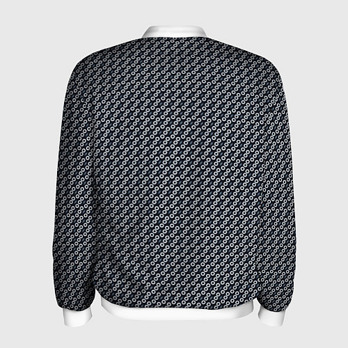 Мужской бомбер Тёмно-синий в мелкий кружочек / 3D-Белый – фото 2