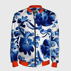 Бомбер мужской Гжель акварель, цвет: 3D-красный