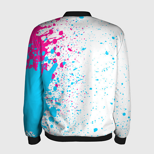 Мужской бомбер West Ham neon gradient style по-вертикали / 3D-Черный – фото 2