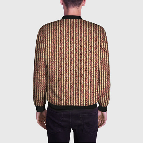 Мужской бомбер Мелкая мозаика золотистый коричневый / 3D-Черный – фото 4