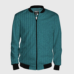 Бомбер мужской Затемнённый бирюзовый в полоску, цвет: 3D-черный