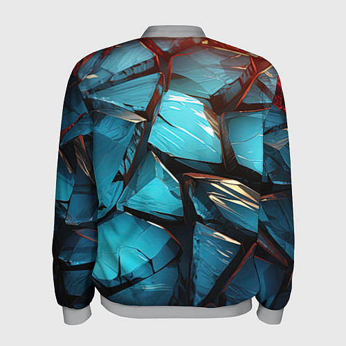 Мужской бомбер Синие объемные плиты / 3D-Меланж – фото 2