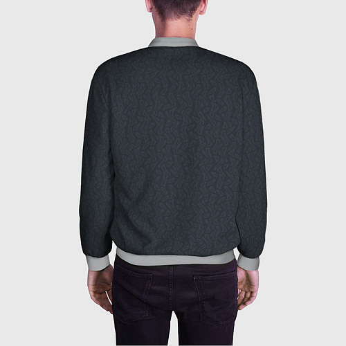 Мужской бомбер Тёмный серый однотонный паттерн / 3D-Меланж – фото 4