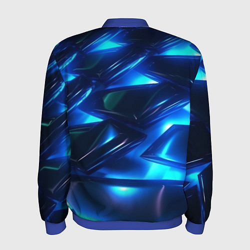 Мужской бомбер Синие абстрактные неоновые плиты / 3D-Синий – фото 2