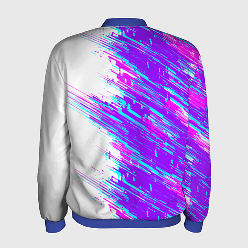 Мужской бомбер Neon glitch / 3D-Синий – фото 2