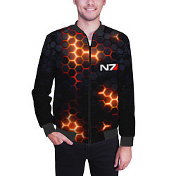 Бомбер мужской N7 mass effect logo, цвет: 3D-черный — фото 2