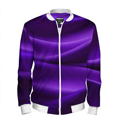 Бомбер мужской Фиолетовый шелк, цвет: 3D-белый
