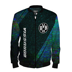 Бомбер мужской Borussia glitch blue, цвет: 3D-черный
