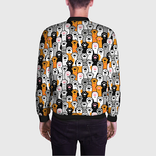 Мужской бомбер Кошачьи лапы / 3D-Черный – фото 4