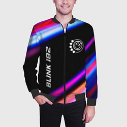 Бомбер мужской Blink 182 neon rock lights, цвет: 3D-черный — фото 2