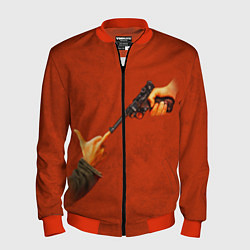 Бомбер мужской Пистолет - Министерство неджентльменских дел, цвет: 3D-красный